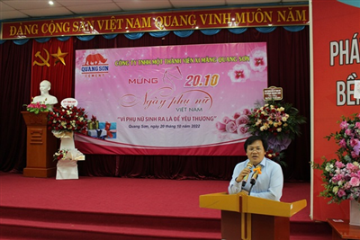 Công ty XM Quang Sơn tổ chức buổi gặp mặt kỷ niệm 92 năm Ngày thành lập Hội Liên hiệp Phụ nữ Việt Nam